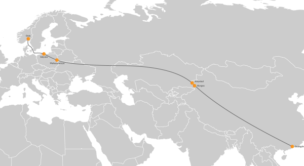 Second block train from China to Norway on its way