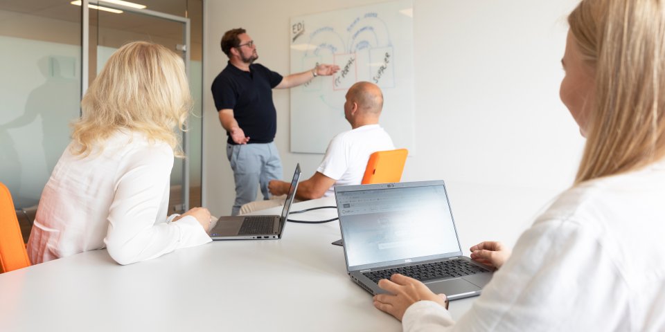 working together in conference room