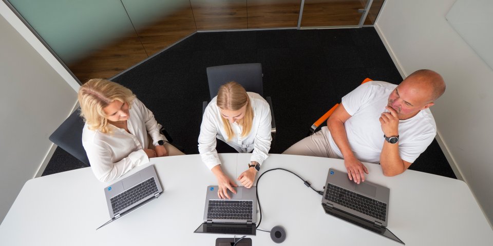 working together in conference room